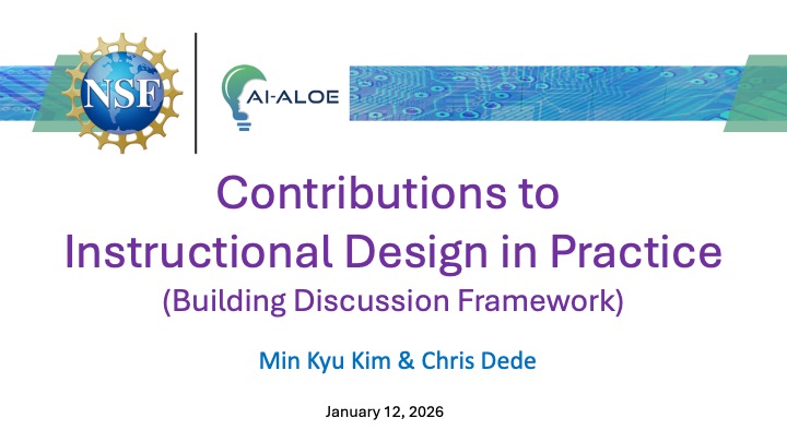Dr. Kim presented a talk for the NSF AI ALOE Virtual Discussions