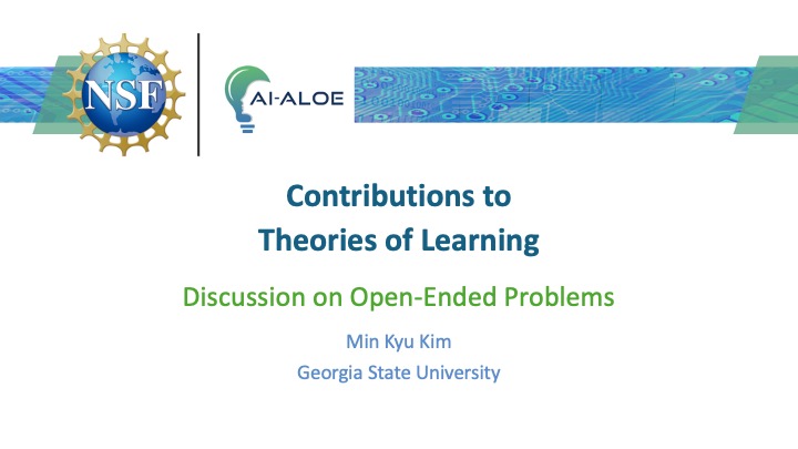 Dr. Kim presented a talk for the NSF AI ALOE Virtual Discussions